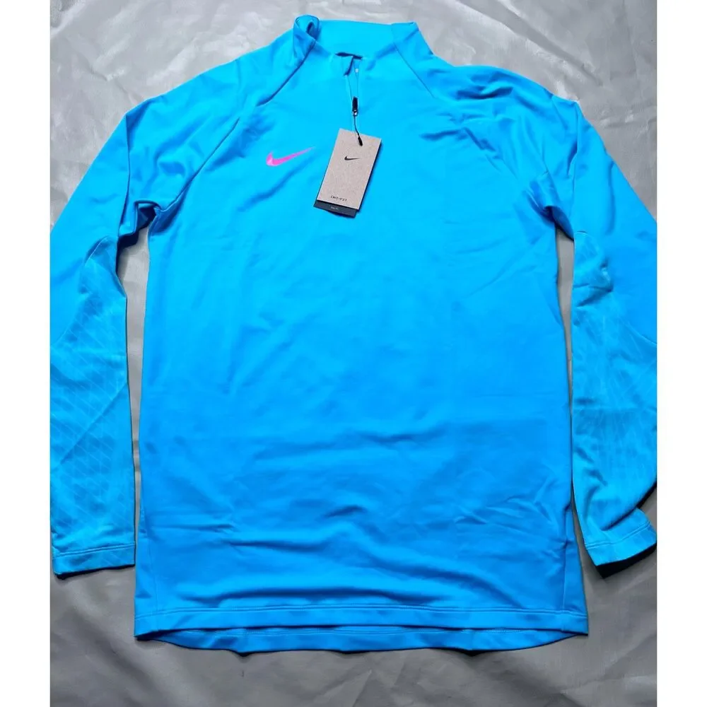 Nike Dri FIT Strike 1/4 Zip Soccer Drill Top Baltic Blue DV9225-416 Men's Medium